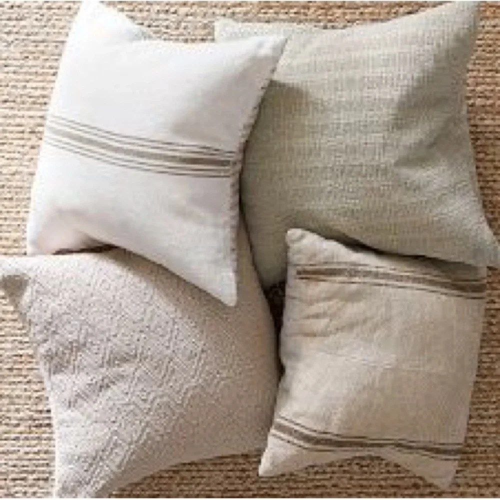 New Pottery Barn Linen Pieced Grainsack Stripe Pillow Cover, 18” - Picture 5 of 14
